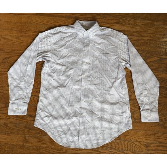 Jos A Bank Traveler Button Down Shirt Men 16 1/2 - 34/35 Tailored Fit Striped - Picture 3 of 11